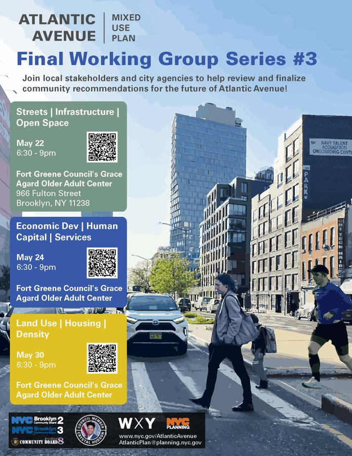 The final #AAMUP Streets, Infrastructure &amp; Open Space Working Group meeting is tonight! RSVP now to join <a href="/CMCrystalHudson/">Council Member Crystal Hudson</a> and <a href="/NYCPlanning/">NYC Planning</a> at 6:30 this evening at 966 Fulton St: eventbrite.com/e/aamup-workin…