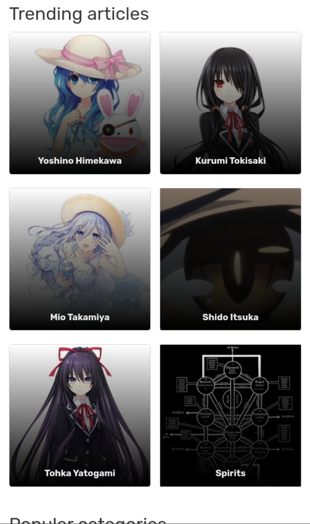 Yoshino beat kurumi in trending articles on wiki fandom for a bit via /r/datealive ift.tt/1aPch7B