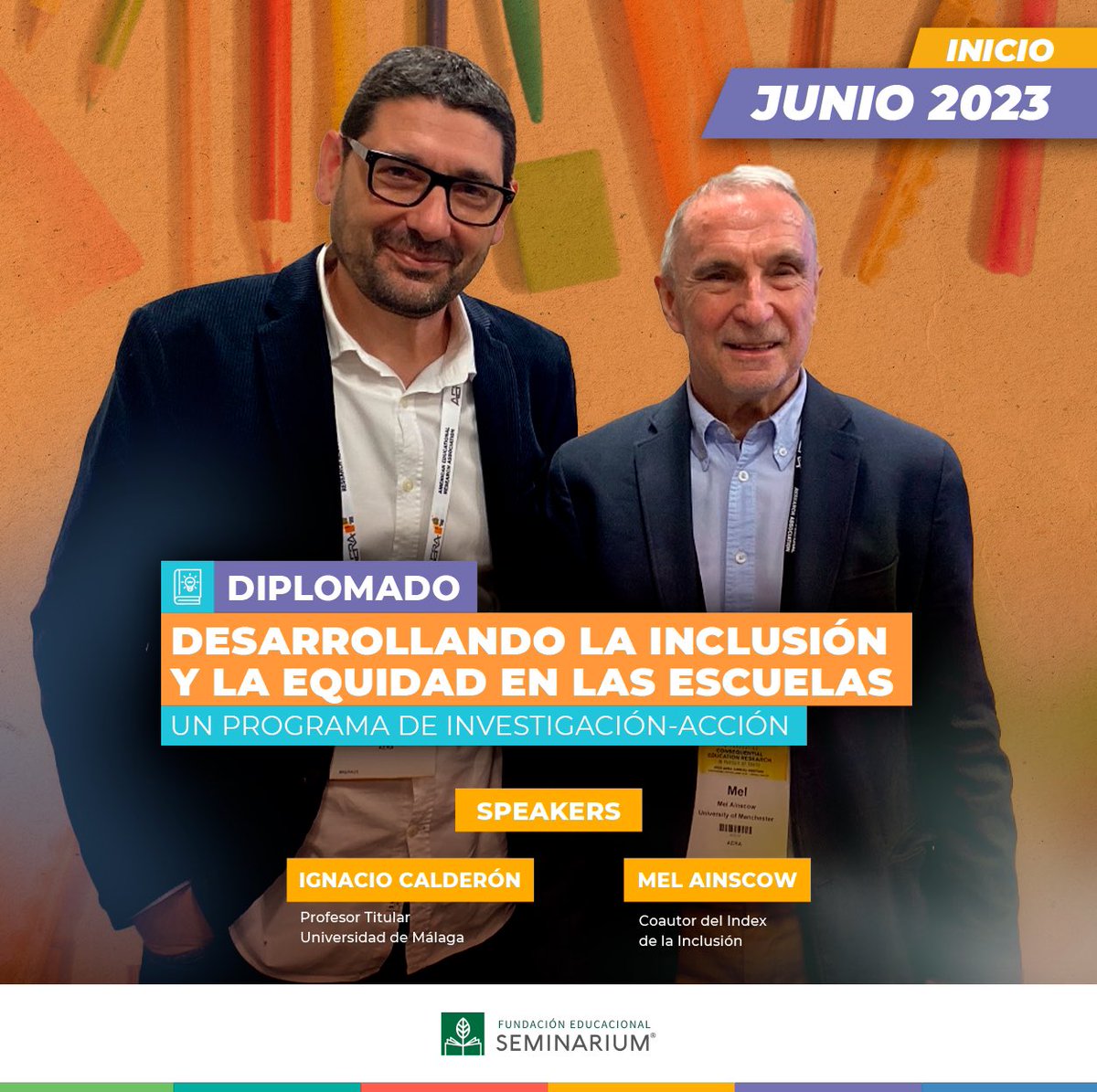 Nacho Calderón Almen (@icalmendros) on Twitter photo Un año más, junto a <a href="/MelAinscow/">Mel Ainscow</a>, volvemos a trabajar con equipos docentes en América Latina para promover la educación inclusiva en sus escuelas a través de la Investigación-Acción. Las experiencias previas fueron extraordinarias.
Información: fundacionseminarium.com/asesorias/incl… Un año más, junto a <a href="/MelAinscow/">Mel Ainscow</a>, volvemos a trabajar con equipos docentes en América Latina para promover la educación inclusiva en sus escuelas a través de la Investigación-Acción. Las experiencias previas fueron extraordinarias.
Información: fundacionseminarium.com/asesorias/incl…