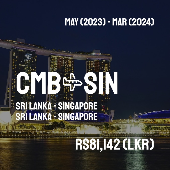 CMBFlyCheap's tweet image. ✈️ Sri Lanka (CMB) to Singapore (SIN) for only Rs81,142 (LKR) roundtrip 💸
2191 live dates on Adventure Machine. - get the app on iOS or Android #srilanka #travelsrilanka #colombostyle #srilankatoday #srilankadaily #gallefort