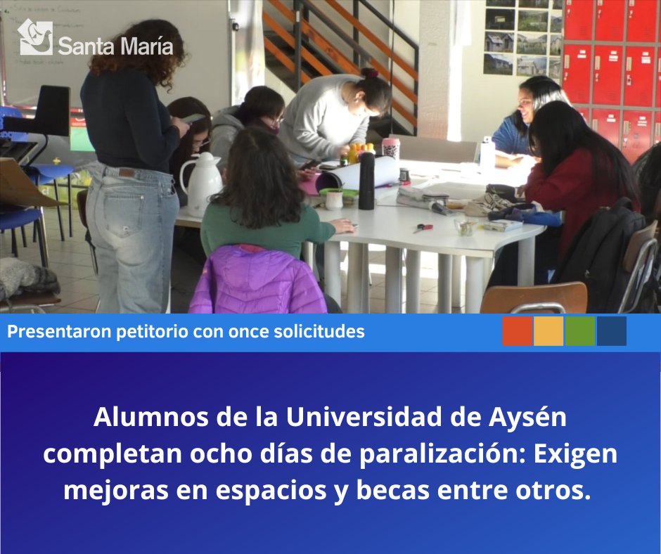 radiosantamaria's tweet photo. Alumnos de la U. Aysén está en paro: Presentaron petitorio con once puntos
https://t.co/5UedVEuVRV https://t.co/wnWz4NZxnM