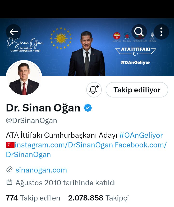 ayladerya61's tweet photo. Cumhurbaşkanlığı 2.Tur seçiminde hiç bir pazarlık yapmadan ilkesel bir duruş ortaya koyarak Cumhurbaşkanı adayımız Sn ⁦@RTErdogan⁩ ı destekleme kararı alan sn ⁦@DrSinanOgan⁩ beye yapılan saldırılara inat Twitter’dan takip edelim.

#DogruAdamlaYolaDevam https://t.co/BNEFRmzMEe