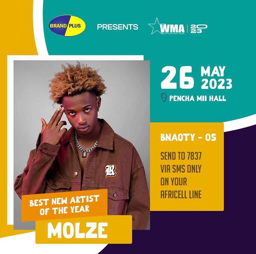 Y'all go vote for molze send BAOTY - 05 to 7837 via sms only on your Africell line