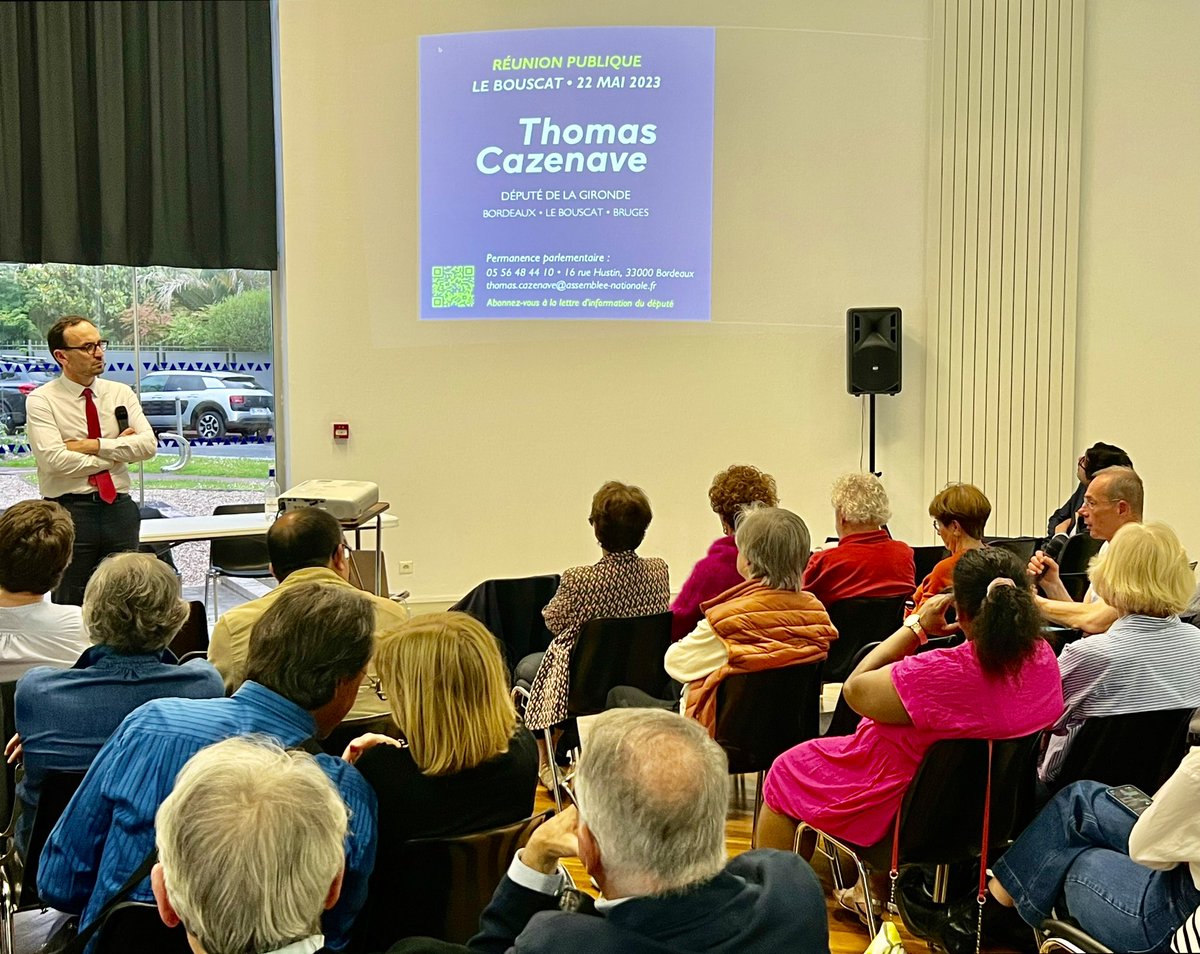 T_Cazenave's tweet photo. 🗣️Merci d’être venus en nombre ce soir pour échanger sur ces derniers mois de travail à l’@AssembleeNat et en circonscription !
Institutions, retraites, transition écologique, mobilités, études, santé, éducation, Europe.. autant de sujets qui ont nourri notre débat. #avecvous 🤝 https://t.co/9mc4Sl1lmH