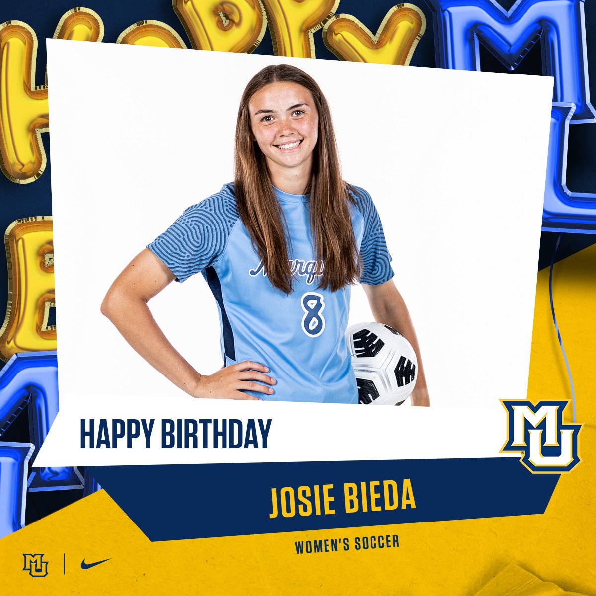 Join us in wishing a happy birthday to Josie Bieda, we hope you have a great day Josie, enjoy it! 🥳🎂 

#WeAreMarquette