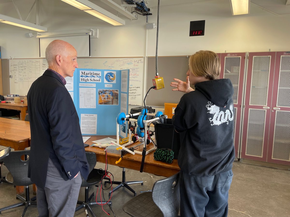 I'm proud to have <a href="/TheMaritimeHS/">Maritime High School</a>  in my district, which provides students in South King County with hands-on-experience right on the Puget Sound - creating a pipeline of workers for one of our region's most important industries.