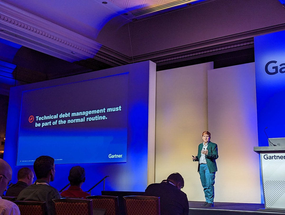 rseroter's tweet image. At #GartnerAPPS, I&apos;m learning from Anne Thomas who&apos;s looking at app modernization practices, dashboards for tracking debt, modern architectures, and more.

She&apos;s saying what I say: modernization is a lifestyle, not a project.