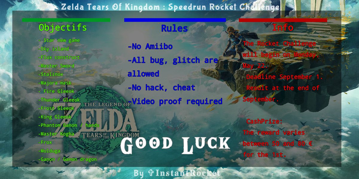 Challenge lancé avec petit cash prize .#TearsOfTheKingdom #France #Challenge