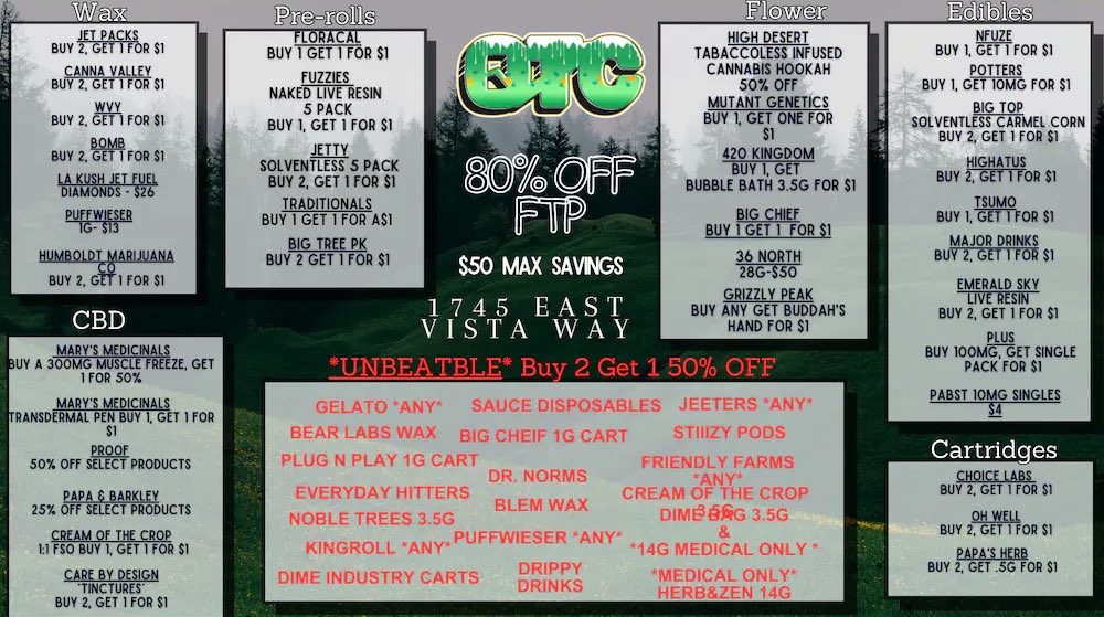OTCvista's tweet photo. Monday Is Back โ๏ธ๐
#WEEKDAYDEALS #OTC #OffTheCharts #GetYourMindRight #Vista #California #SanDiego #CannabisClubs #CannabisCommunity #cannabisculture #cannabisindustry https://t.co/t2URKCXtAw