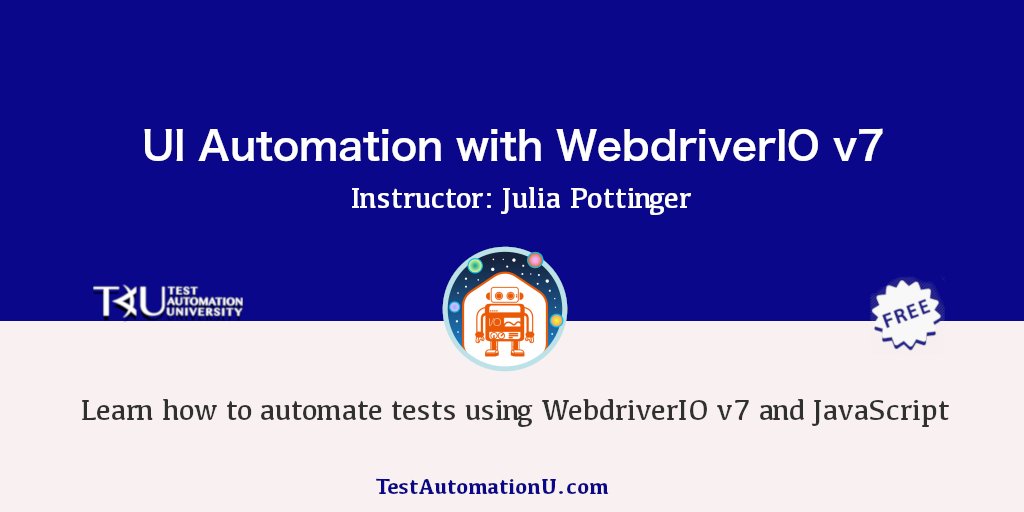 TestAutomationU's tweet image. Learn how to create an awesome #WebdriverIO project. Julia Pottinger demonstrates the installation of WebDriverIO and its necessary components, along with other valuable insights 🤩 

Click here to find out more ⤵️

applitools.info/e6b