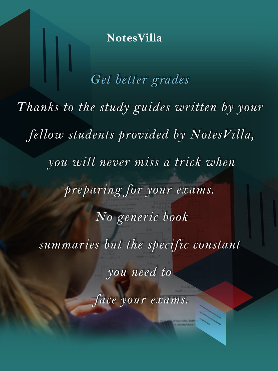 notesvilla's tweet image. Notesvilla is the leading study resource. Achieve better grades and avoid resits with help of the best class notes, study guides and textbook notes that are well written by your fellow students.

#study