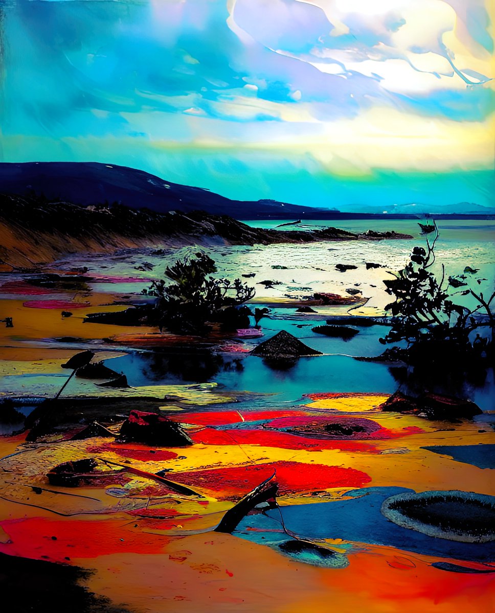 xalieri's tweet photo. Abstract impressionism on the beach. Set 1, 1/3

#ADayAtTheBeach #TheBeachInYourHead #NeedToGetOutMore #ForcedRepresentation #ApologiesTo #JacksonPollock #PsychologicalLandscape #ImSureItMustMeanSomething

#DarkArts #DigitalArt #AIAssistedArt #AIArt #WomboDream #StableDiffusion https://t.co/xIYezZeK4J