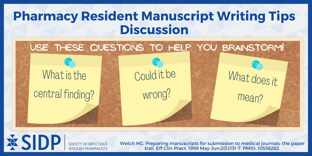 SIDPharm's tweet photo. Intimidated by writing ✍️ your pharmacy residency manuscript 📜? We’ve got you covered with our #ManuscriptMiniSeries for #TipTuesday on our LinkedIn page! Today’s topic: Discussion Section.

https://t.co/Suy0FVqDcM https://t.co/TWiFNwcK8J