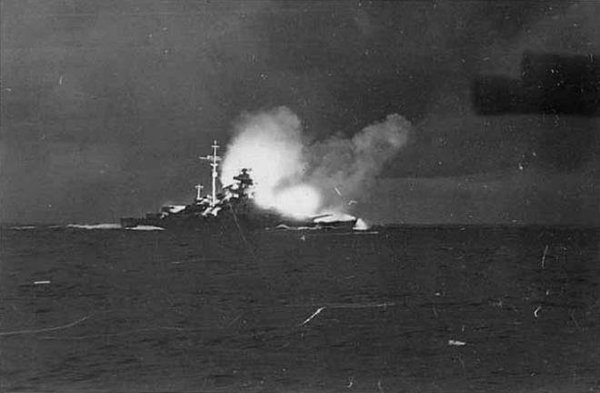 RIGHT NOW in 1941, the German battleship Bismarck is destroyed in the North Atlantic. Of the 2,200 sailors aboard, only 114 survive.