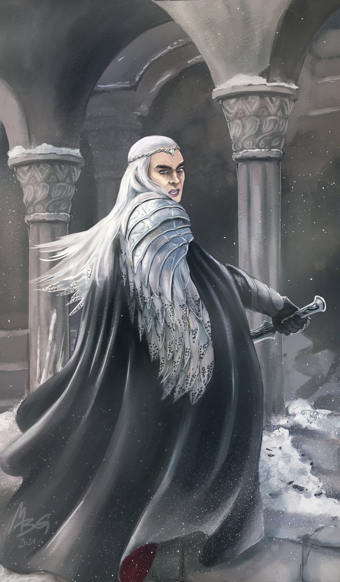 QRT your Tolkien art!
Thranduil🍃king of the silvan elves from the Woodland Realm, and Legolas' dad🙂