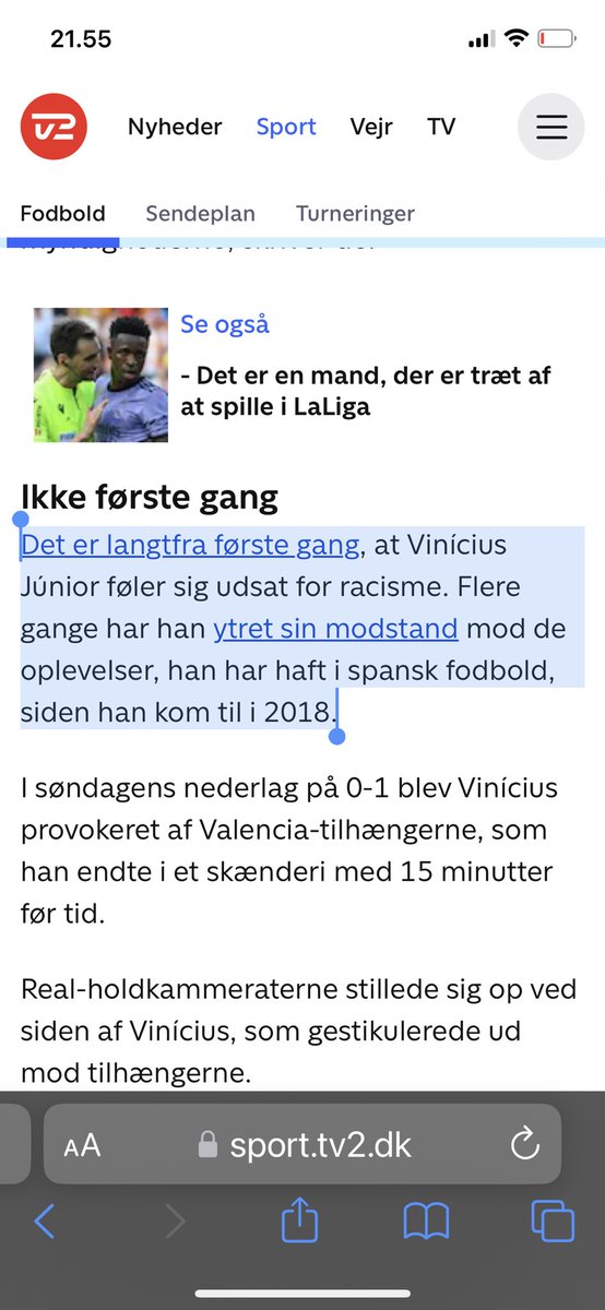 cekicozlem's tweet photo. Stram lige op @tv2nyhederne
@vinijr føler sig ik udsat for racisme.
Han BLIVER udsat for racisme.
Mærkelig måde at beskrive en faktuel situation, hvor artiklen dokumenterer racismen,som klubben bekræfter og vil straffe med livslang karantæne #dkpol
https://t.co/CtGBHgEadf https://t.co/uxJzce3oSm
