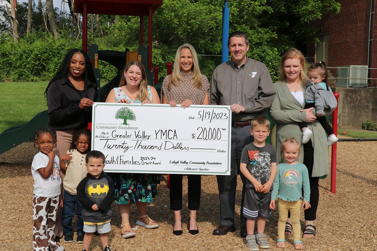 #ThankfulTuesday: We are grateful to receive a $20,000 award from the <a href="/LVCFoundation/">Lehigh Valley Community Foundation</a> Youth &amp; Families Leadership Fund, investing in our Y's Child Care programs-- we take pride in providing high-quality, curriculum-based care for over 850 kiddos daily.
