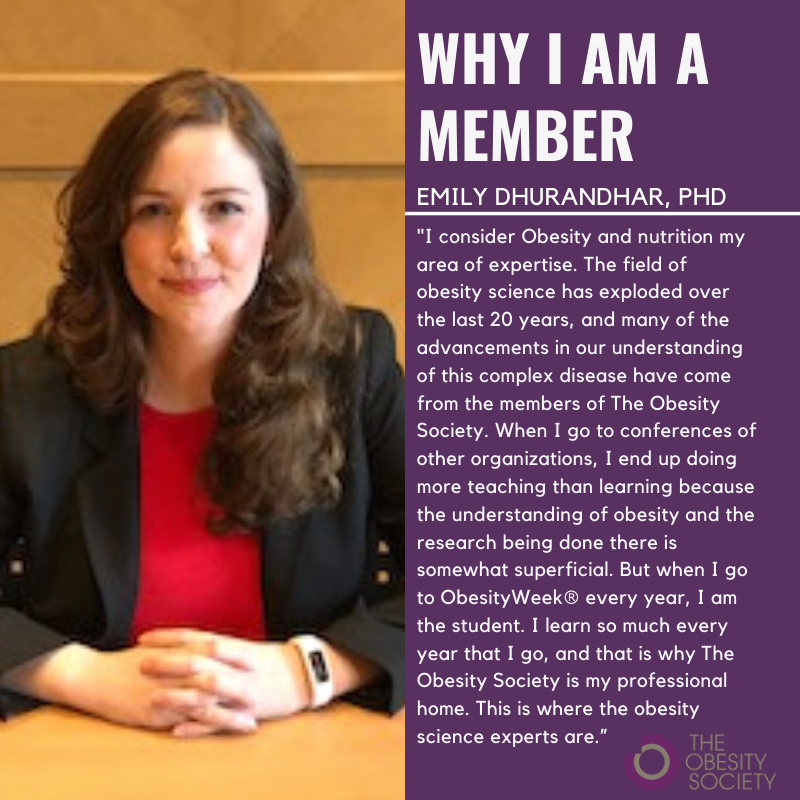 ObesitySociety's tweet photo. Why should you be a member of TOS? Read #WhyIAmAMemberMonday Emily Dhurandhar, PhD post to learn why. #TOSMembers. Join or renew your membership today! https://t.co/skdDIOHMZa https://t.co/BuUuuck6P1