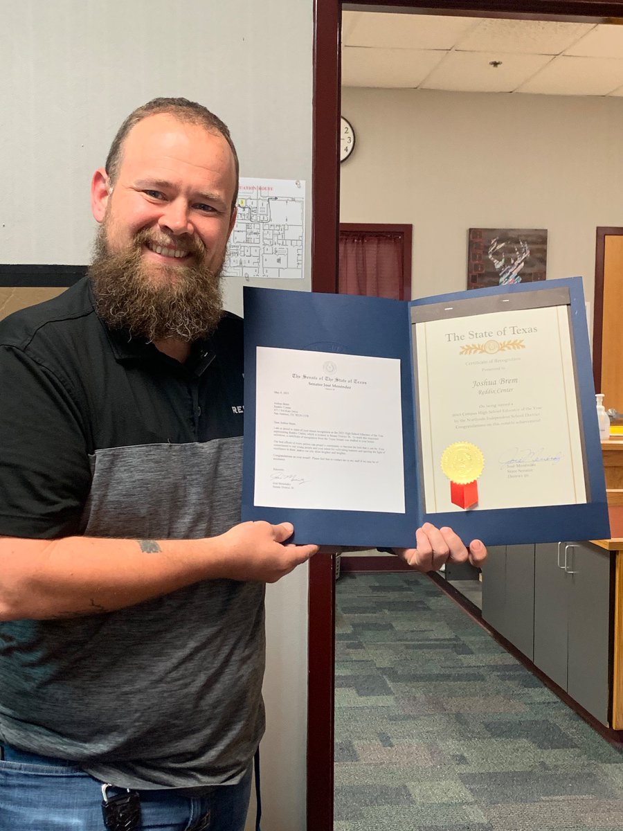 Thank You to <a href="/Menendez4Texas/">José Menéndez</a> for recognizing our <a href="/NISDReddix/">Nellie Reddix Center</a> teacher of the year <a href="/TheReddixJosh/">Joshua Brem</a> today!  What an honor &amp; surprise!   <a href="/NISD/">Northside ISD</a>  <a href="/NISDSpecialEd/">NISD Special Ed</a>