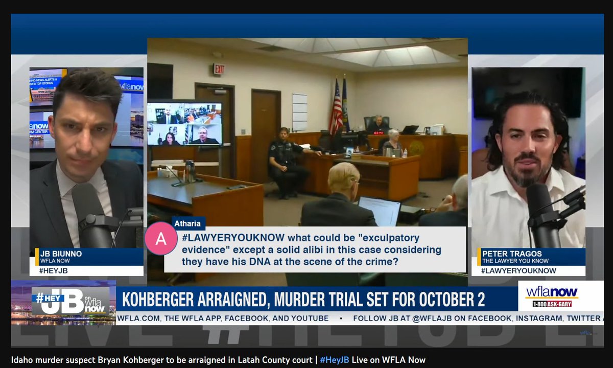 Atharia88's tweet photo. JB was again amazing to display my question. You can see Peter's answer here: https://t.co/E60UXPbNf4 
#idaho4 #BryanKohberger #idahomoscow #thelawyeryouknow #heyjb https://t.co/oYEOTyyjw3