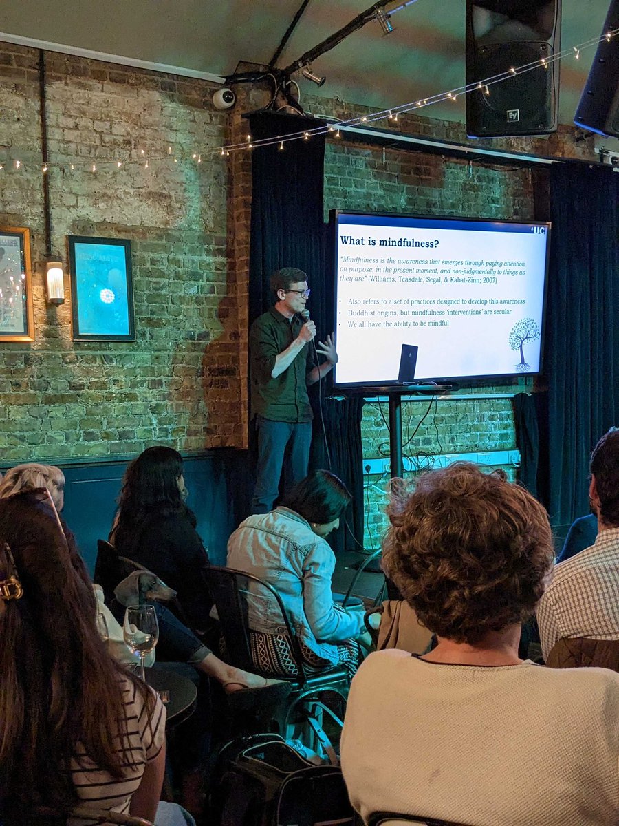 hb_872's tweet photo. This is not a drill folks, UCL’s Beautiful Mind event has a ✨science doggo✨ in attendance. They clearly fancy learning about mindfulness! #beautiful_mind #pint23 @pintofscience #sciencedog #phdog https://t.co/0XATxmf5XS