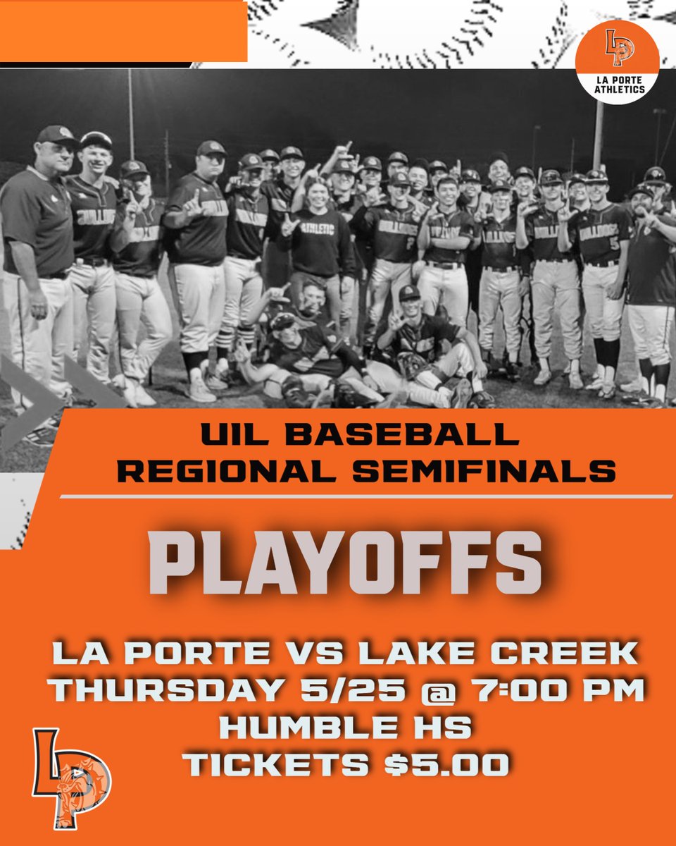 🚨Round 4 Playoff Game Info!!!🚨
Tickets can be purchased here: humbleisd.hometownticketing.com/embed/event/12… 
#ChooseLP #UILPlayoffs