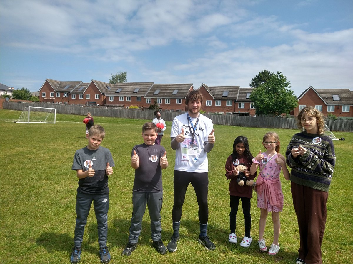 Next school on my running journey today was <a href="/StJamesNN5/">StJamesCE</a> Thank you to the teachers &amp; pupils for hosting me complete another 2 miles and 3.2km towards my 'Covering the Distance' target. Beautiful weather &amp; lots of enthusiasm from the children to help me in my cause <a href="/NTFC_CT/">Northampton Town FC Community Trust</a>