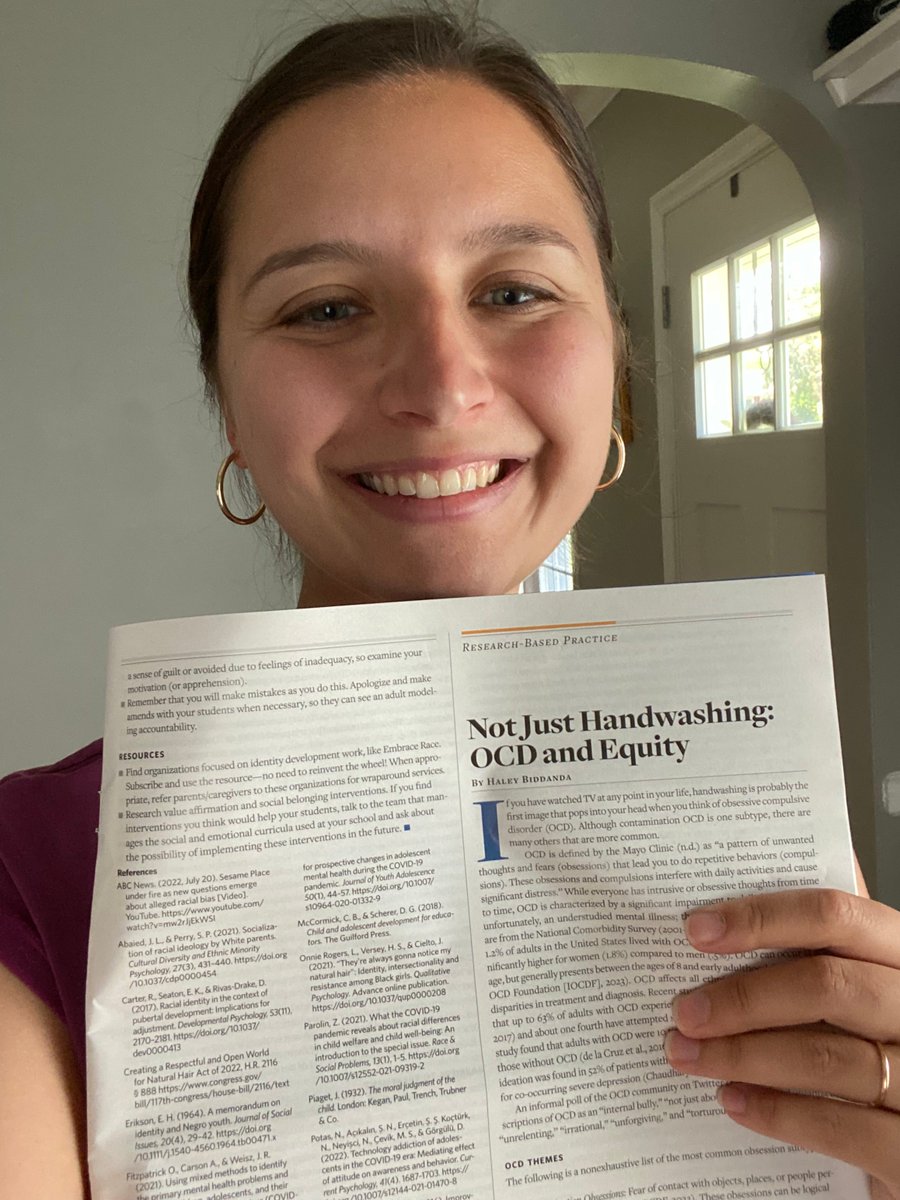 My new article about #OCD and equity is out in @nasponline Communique the same day that I re-start OCD therapy! This makes me reflect even more on how privileged I am to be able to access this life-saving treatment.