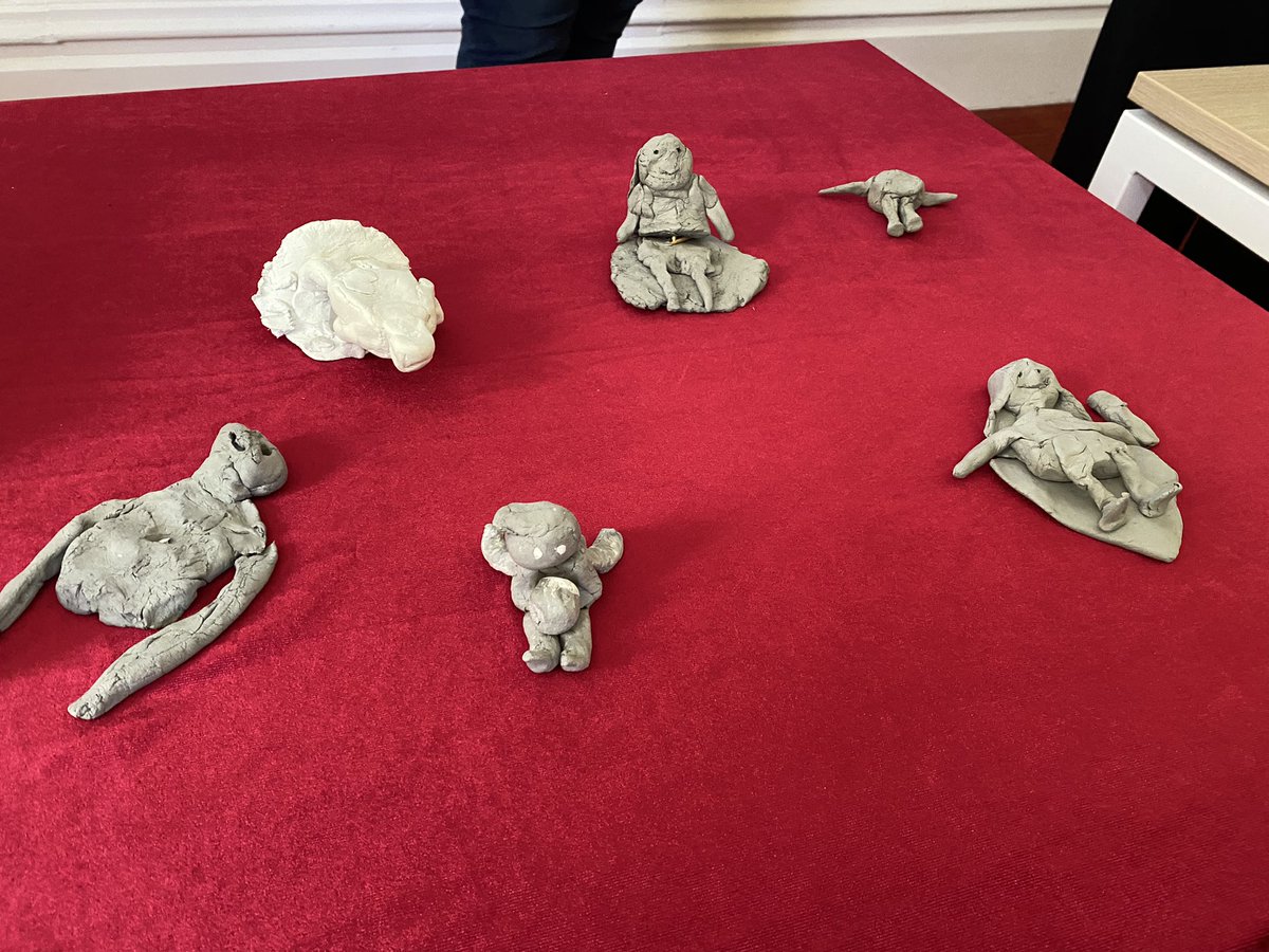 Today was the final presentation assessments for Applied Arts students @ChiUniTheatre @chiuni I was thrilled 2 learn about their community projects. Here is a snap of some delightful clay characters designed & made by year 3 pupils who were exploring superheroes & role models 💥