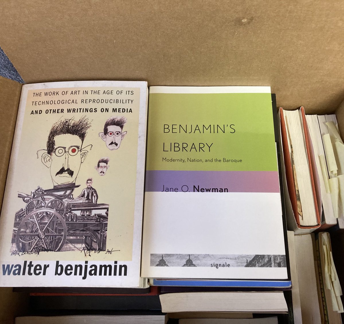 NoahIsenberg's tweet image. Packing and unpacking my library #WalterBenjamin
