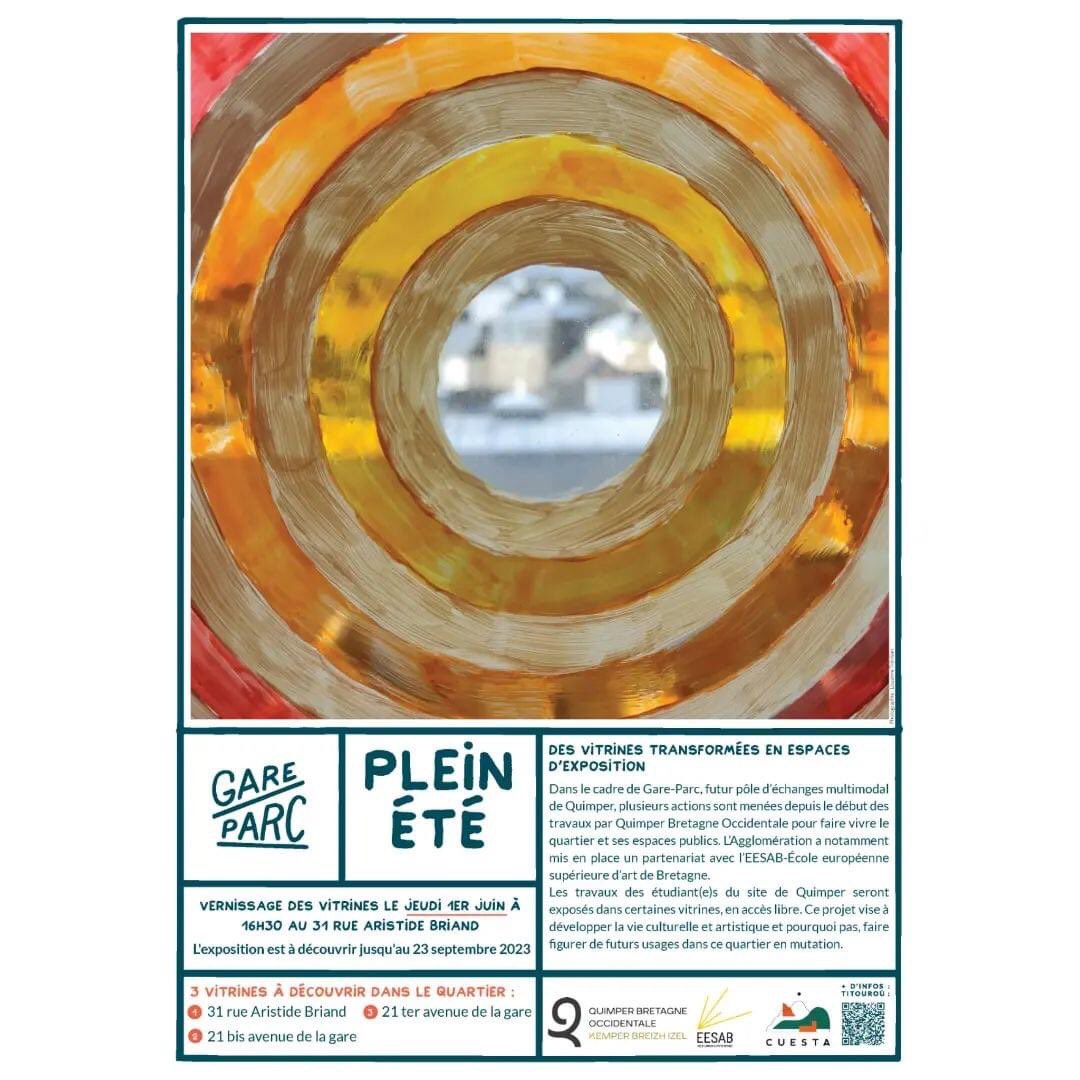 EESAB - site de QUIMPER (@eesab_q) on Twitter photo ☀️ PLEIN ÉTÉ ! ☀️
DES VITRINES VIDES TRANSFORMÉES EN ESPACES D’EXPOSITION
☀️ Vernissage jeudi 1er juin, 16h30, 31 rue A. Briand, #quimper
Avec les enseignants et les étudiants de <a href="/EESAB_/">Amra Sabic</a>
#exposition
#artcontemporain
#etudiantenart
#gareparc
#qbo
#Bretagne
#bretagnetourisme ☀️ PLEIN ÉTÉ ! ☀️
DES VITRINES VIDES TRANSFORMÉES EN ESPACES D’EXPOSITION
☀️ Vernissage jeudi 1er juin, 16h30, 31 rue A. Briand, #quimper
Avec les enseignants et les étudiants de <a href="/EESAB_/">Amra Sabic</a>
#exposition
#artcontemporain
#etudiantenart
#gareparc
#qbo
#Bretagne
#bretagnetourisme