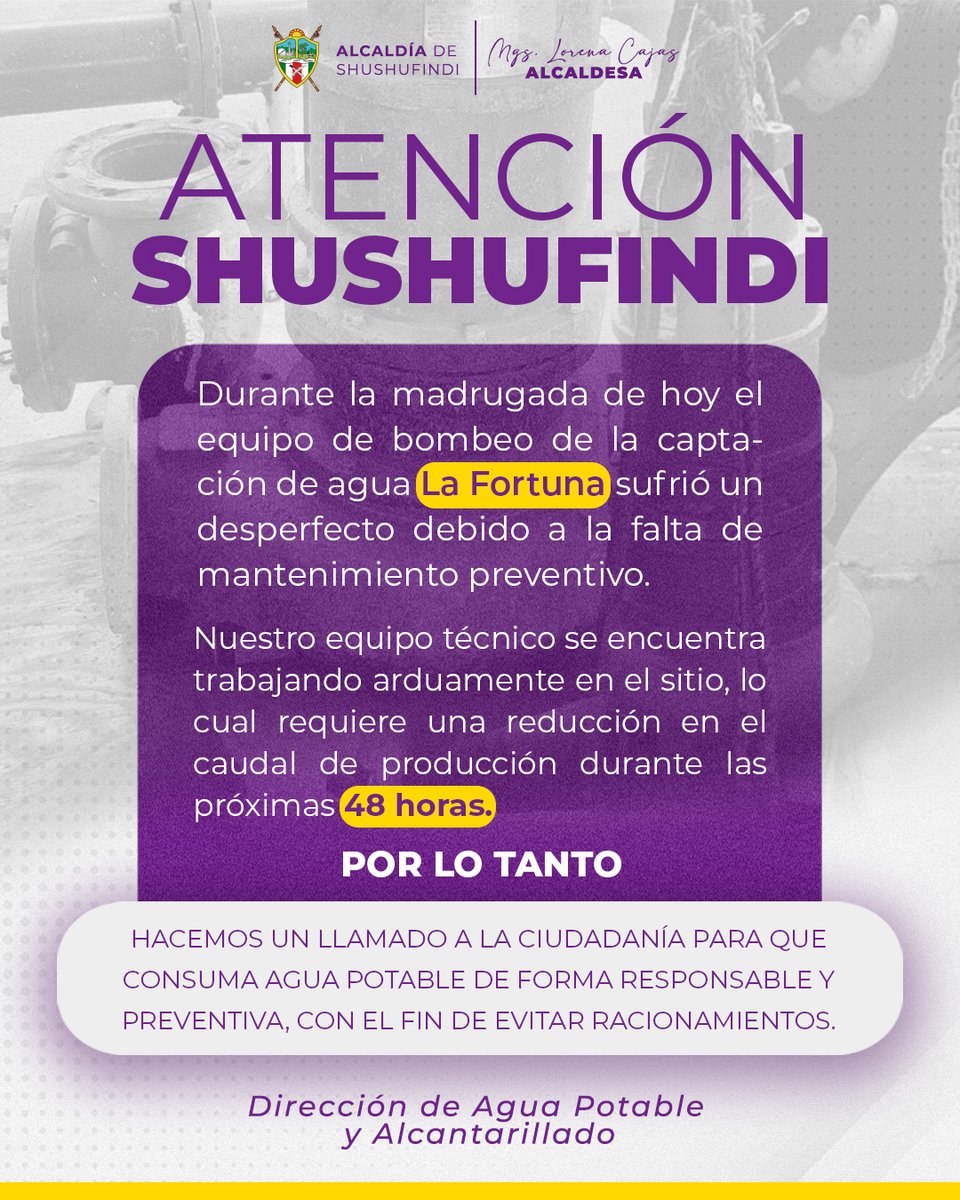 #URGENTE 📷
Servicio de Agua Potable 📷