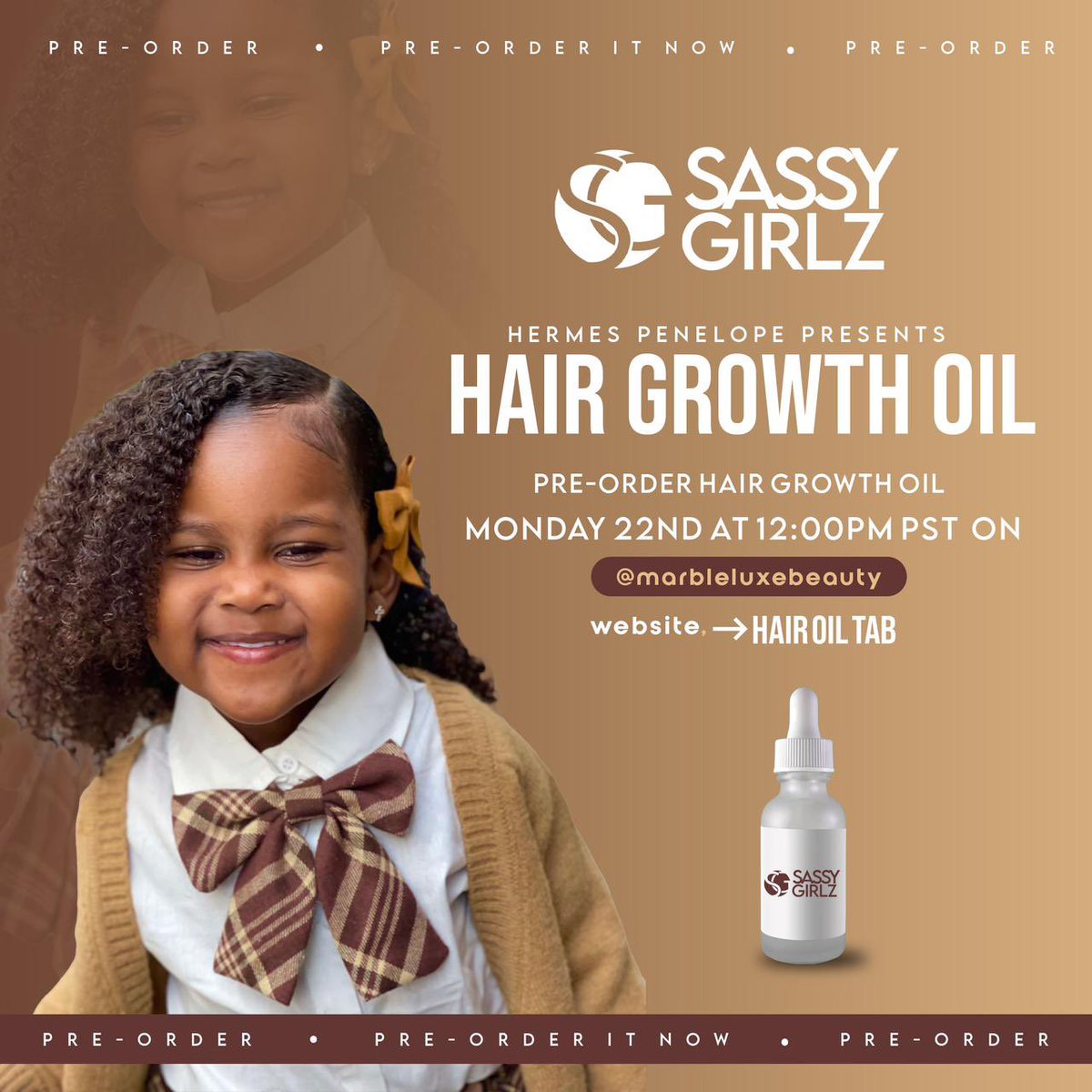 My New Hair oil “Sassy Girlz” @hermespenelope  on website @MLBqueens order it now! Follow me on IG  #cutenessoverload #babies #babiesofinstagram #babyfever #motherhood #cutebabies #wedding #newborn #curl #curly #curlyhair #curlyhairstyles #classy #fashion #Disney #hair #hairoil