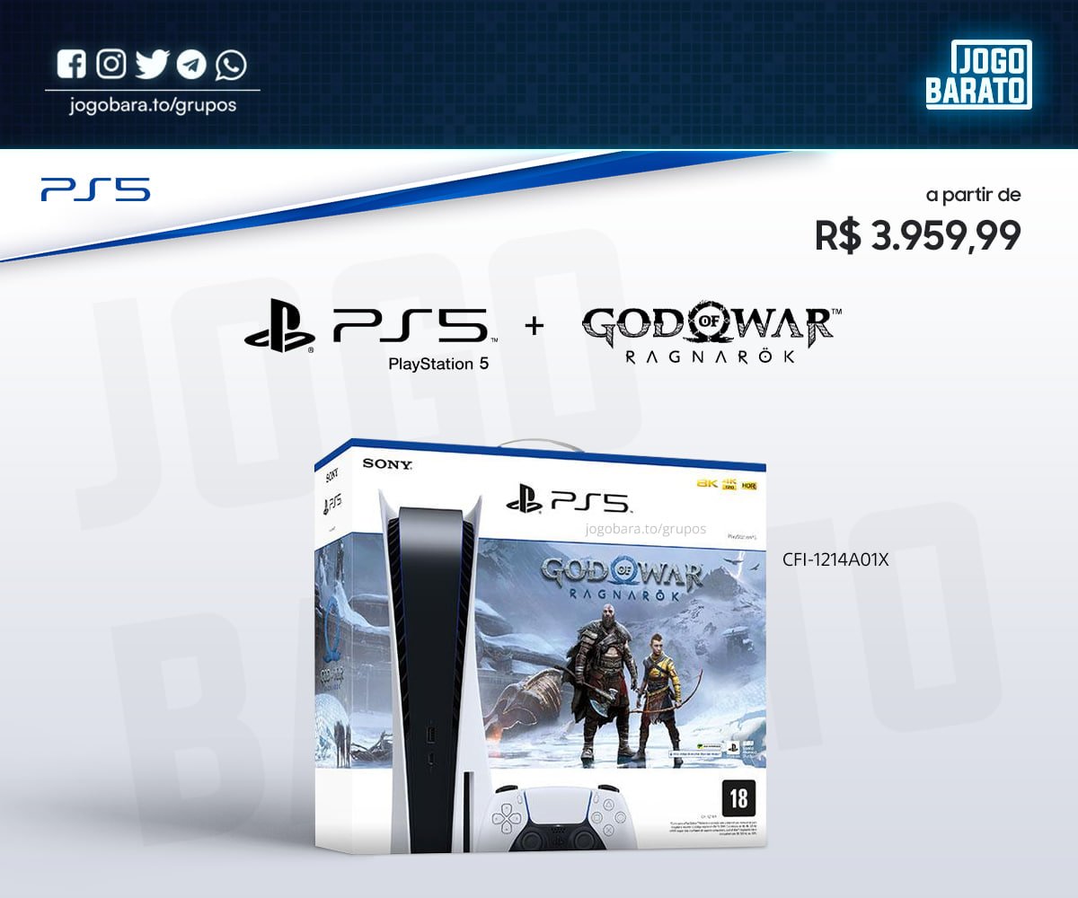 Jogo Barato - [Magazine] God of War Ragnarök (PS4/ PS5) 👉 PS4:  jogobara.to/5LtUX 👉 PS5: jogobara.to/9k0LU • R$ 129,90 no pix • Frete  Grátis