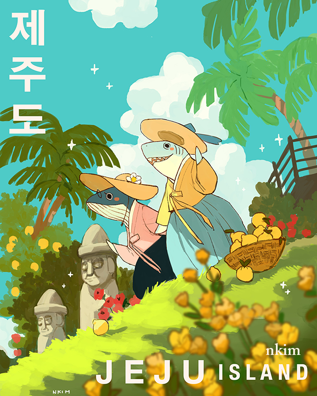 「Jeju Island featuring Magical Whale and 」|N*Kimのイラスト