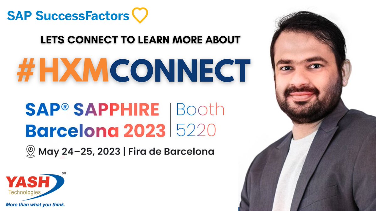 nageshpolu's tweet image. Lets connect to talk about #HXMConnect

#SAPSAPPHIRE2023 #sapphire2023 #YASHatSAPPHIRE #Barcelona
#Automations @successfactors