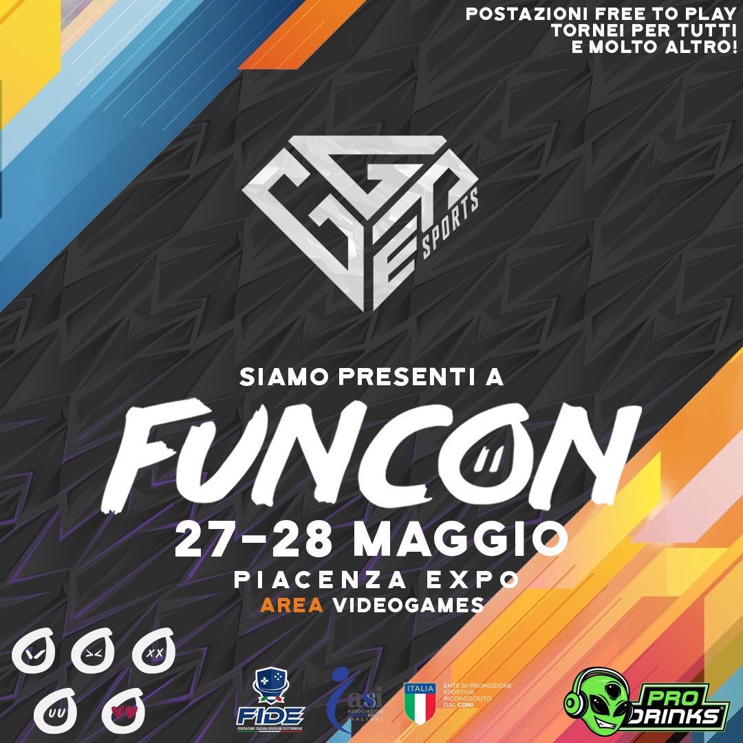 GGF Esports è lieta di essere presente al #Funcon il 27 e il 28 Maggio presso @piacenzaexpo 🕹️

TI ASPETTIAMO! 🎮

#funconofficial #piacenzaexpo #ggfesports #esports #gaming #events #tournaments #videogames #piacenza #eventipiacenza