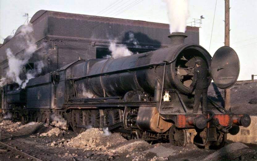 GWR Class 4700 2-8-0 4706 at Old Oak Common MPD, London, on 15 December 1963