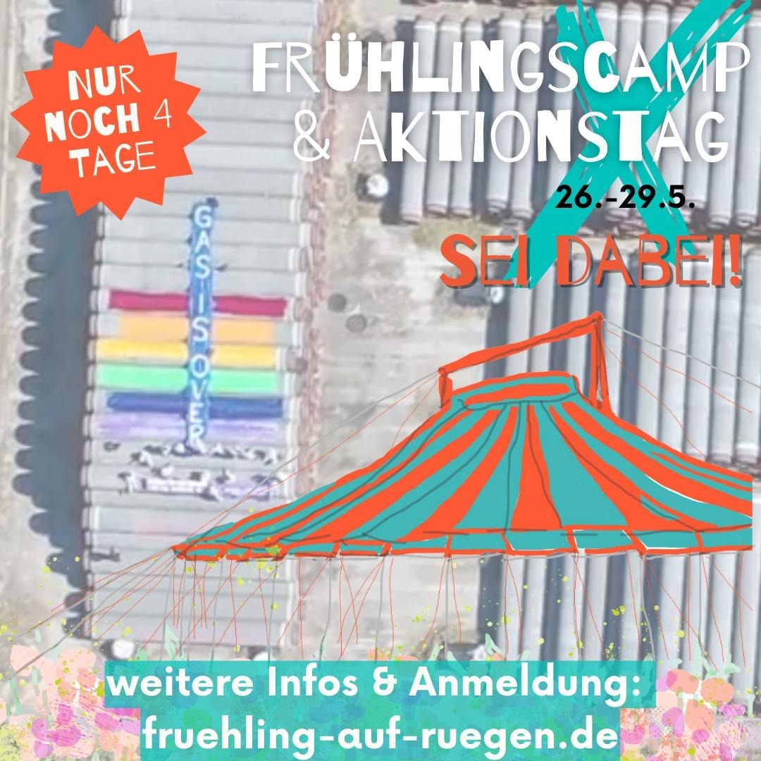 Nur noch 4 Tage bis es heißt "Let's stop #LNG Rügen together" 

Gemeinsam gegen fossile Infrastruktur, neokoloniale Ausbeutung und Naturzerstörung. 

Klimakatastrophe ist jetzt!