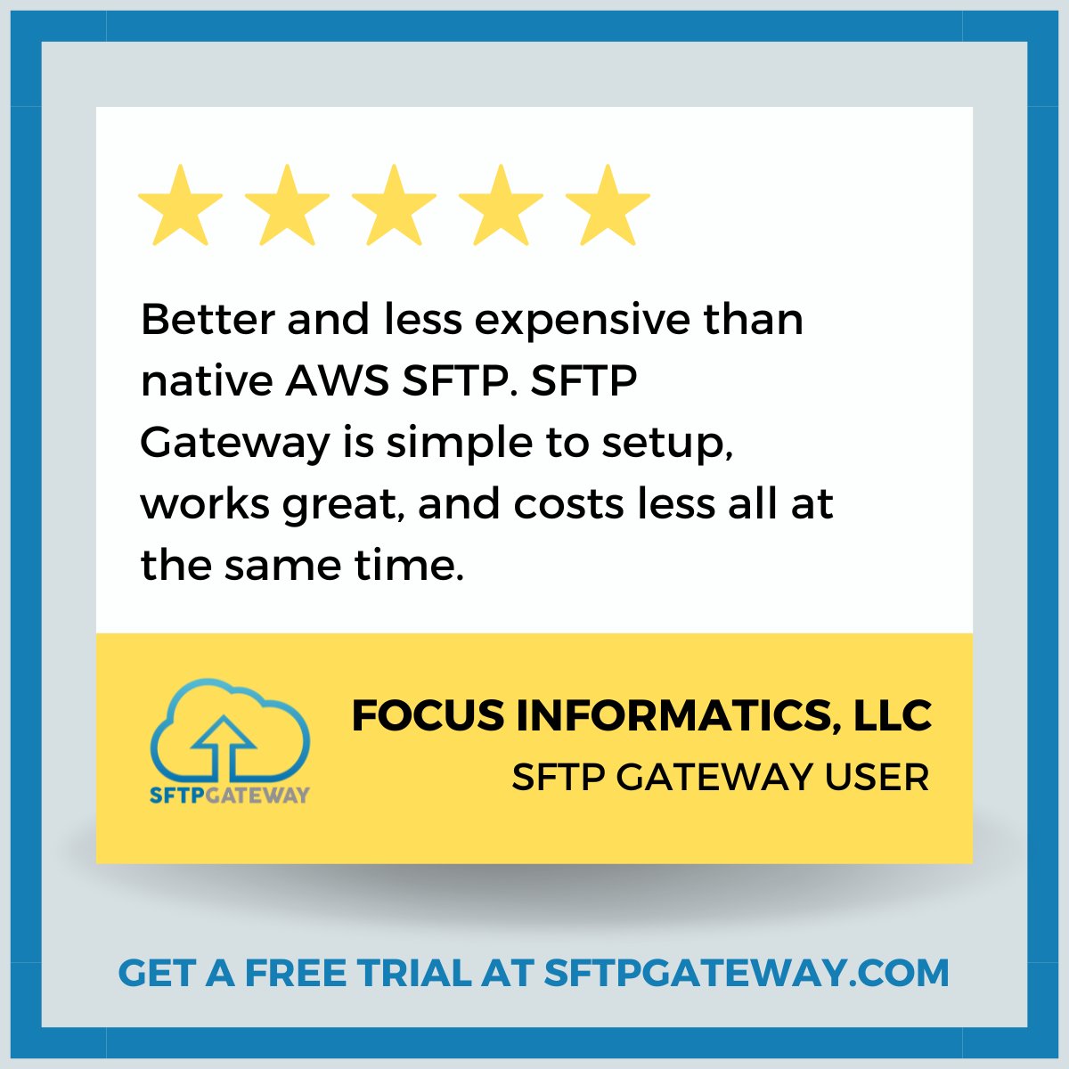 thorntech's tweet image. It's great to hear from customers using our solutions to save time and money! Simple and affordable are two of our main focus areas with SFTP Gateway, and it means a lot when users discover these benefits and take the time to give us feedback. Thank you! 
#SFTP #filetransfer