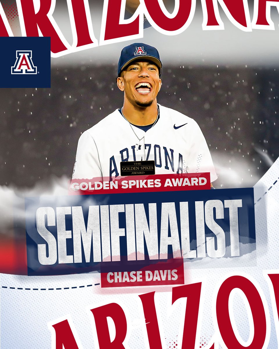 Congratulations to @chasedavis916 for earning one of 2️⃣5️⃣ Semifinalist spots for the @USAGoldenSpikes Award! #BearDown 🗳️ azcats.co/GoldenSpikesVo…