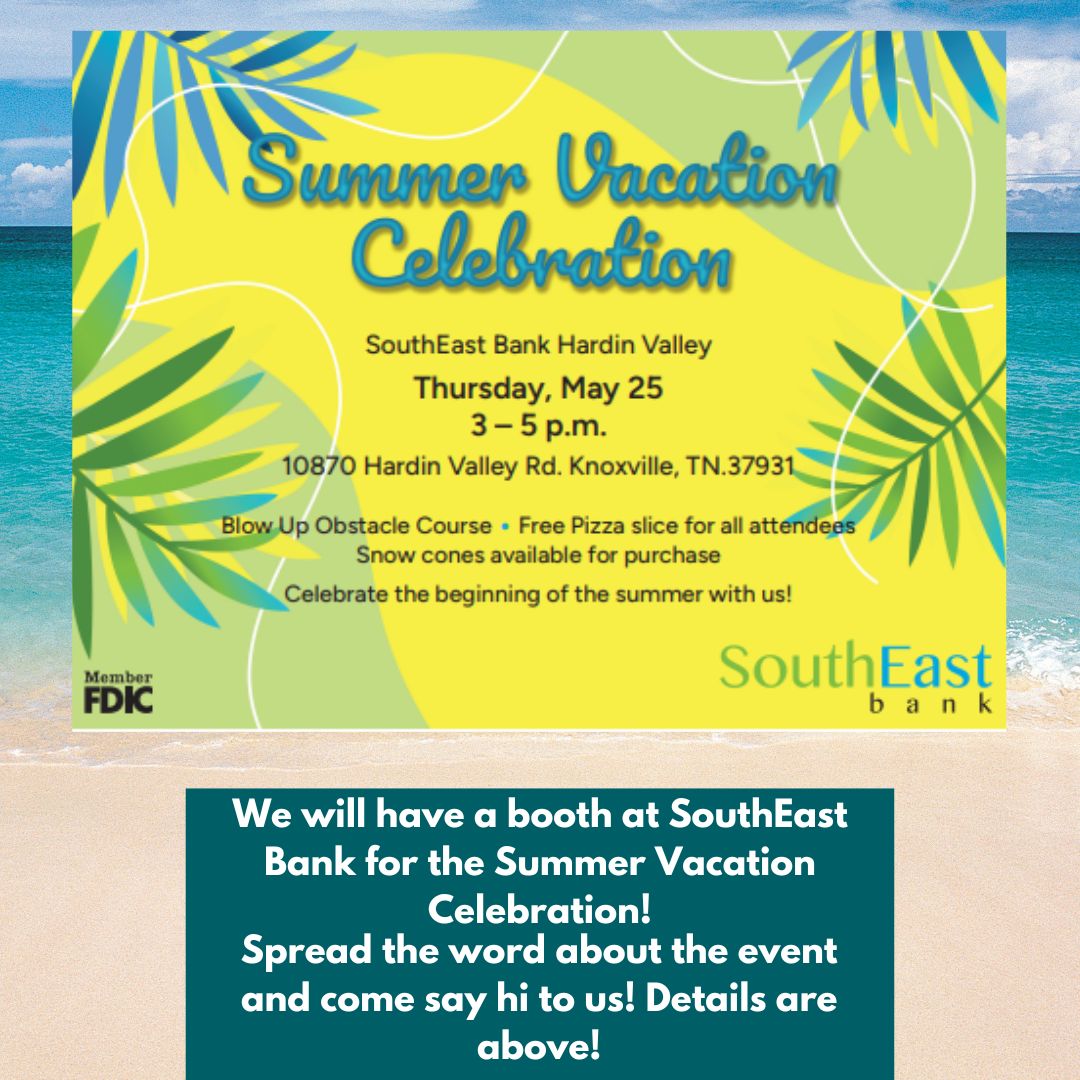 Join us Thursday at SouthEast Bank for a fun event! #865life #knoxrocks #knoxville #knoxvilletn