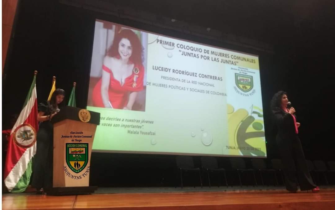 Con un éxito rotundo en el primer Coloquio de Mujeres comunales "JUNTAS POR LAS JUNTAS, y con la participación de los diferentes ponentes que nos acompañaron, tuvimos nuestro primer encuentro de fortalecimiento a las mujeres comunales en la ciudad de Tunja.