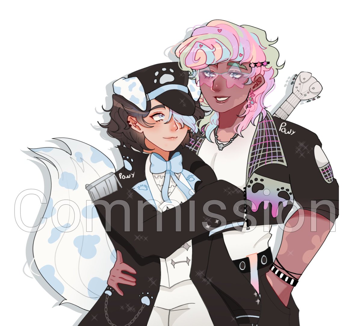 Commission I did some weeks for @-puppie.pawz_ on insta ♡ their characters Puppie and Prince!! 

Im trying to look for a posting schedule? I think I'll be posting the art i've left every 5 days and when i finish school i'll start with fanarts and stuff je. 

#myart #commissions