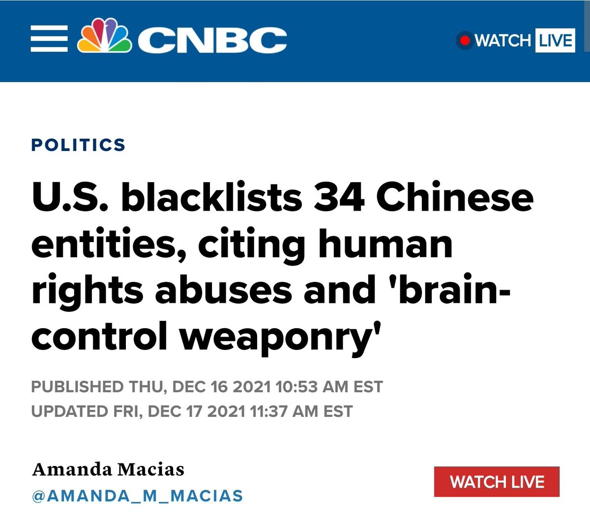 The below-linked article depicts a wearable EMG sensor. Contactless methods exist for remote EMG monitoring/hacking without such 'wetware', however. Cybercriminals utilizing certain 'brain tech' like the sanctioned, portable Chinese variety from over 38 Chinese manufacturers…