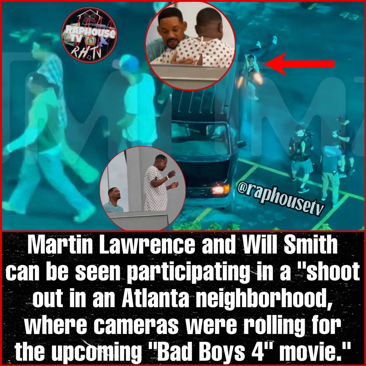 Martin Lawrence and Will Smith can be seen participating in a 'shoot out in an Atlanta neighborhood, where cameras were rolling for the upcoming 'Bad Boys 4' movie.'🤯🍿🎬