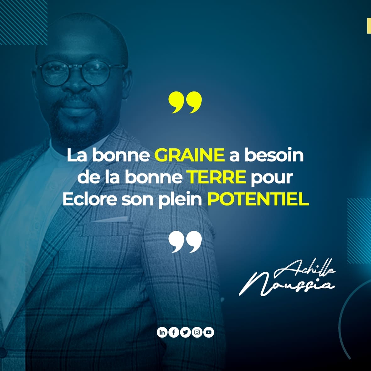 Il faut savoir choisir son environnement immédiat.