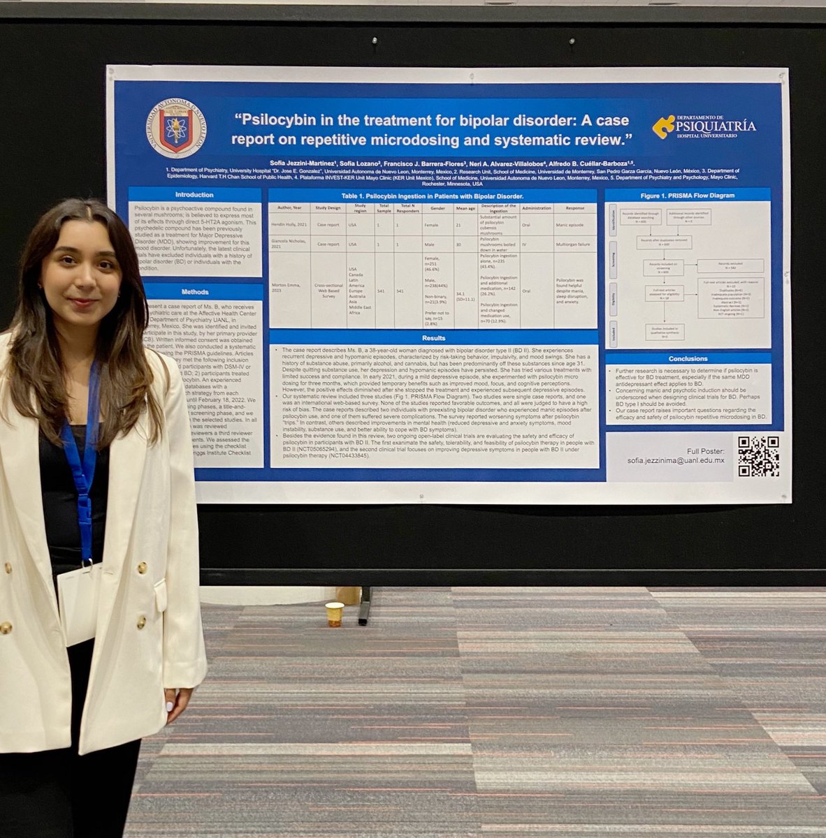 I’m truly happy to attend to my second APA Meeting and honored that I got the opportunity to share our project “Psilocybin in the treatment for bipolar disorder”. Thank you to my mentors for all the support! #APAAM23 🧠 @APApsychiatric