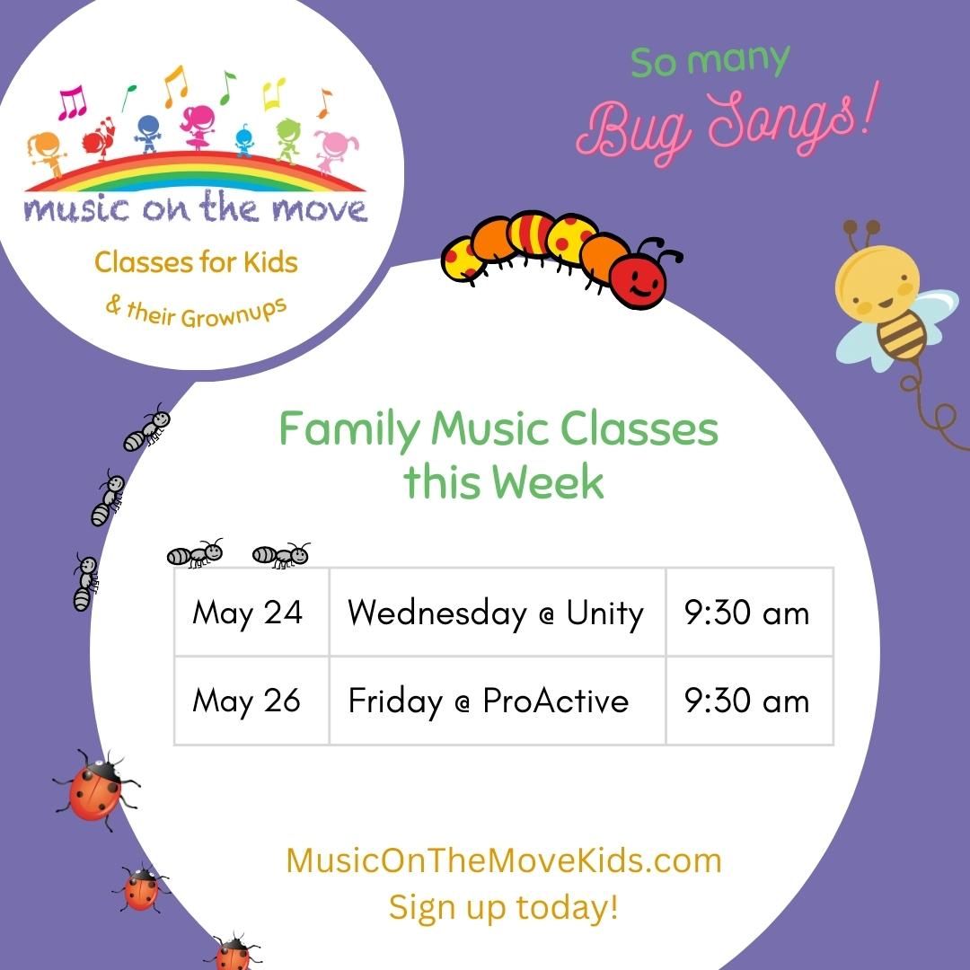 myMOTM's tweet photo. 🐛So many bug songs! 🐞 Join me Wednesday or Friday this week for family music class. Sign Up: https://t.co/KaqoaDhPOW  Newsletter: https://t.co/0lRSjfaWzi https://t.co/UkouUQB47y