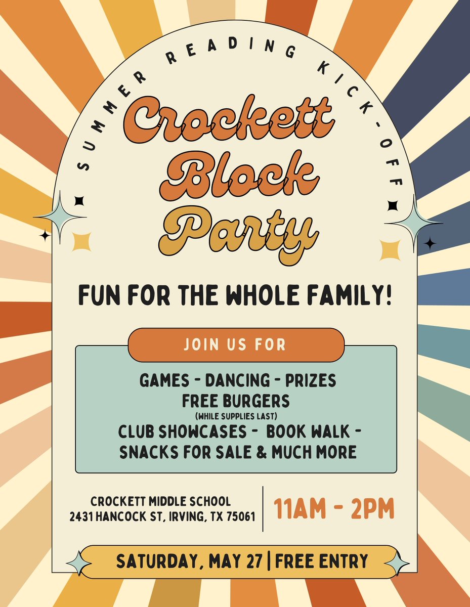 CMSParentCenter's tweet image. Join us THIS SATURDAY as we kick off summer reading with fun for the whole family! @IrvingISD